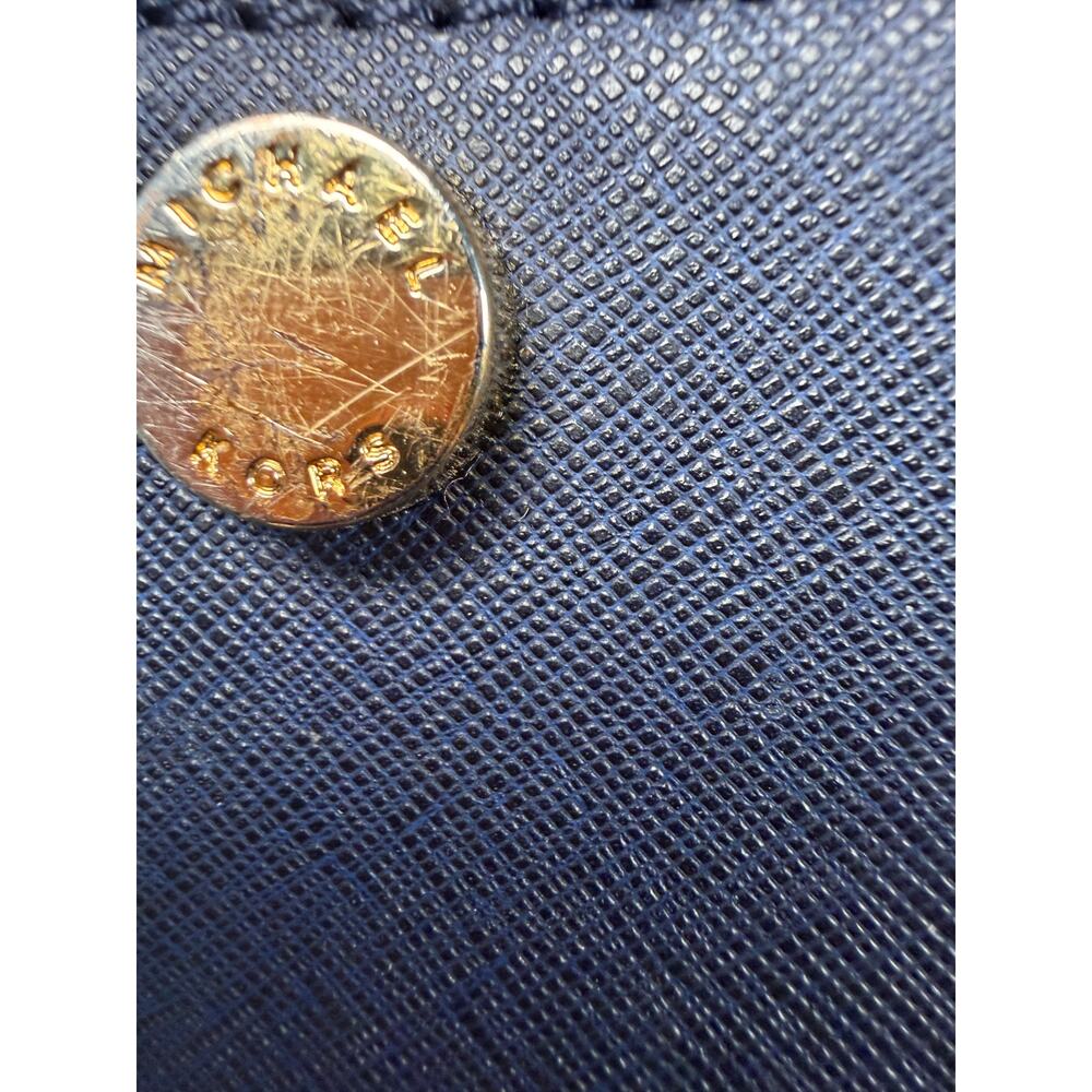 Michael Kors Navy Saffiano Leather Satchel Crossbody Gold Hardware - Picture 5 of 9